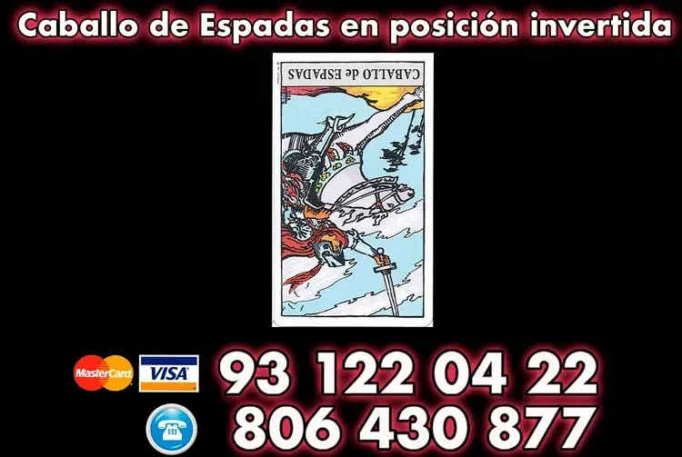 Caballo de Espadas en posición invertida