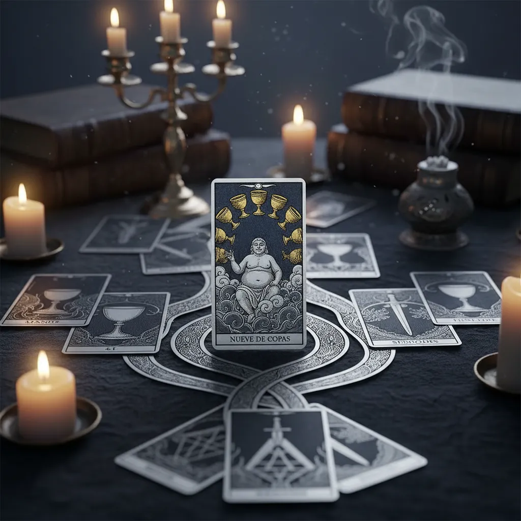 Nueve de Copas Tarot: Significado, Simbología y Reflexión