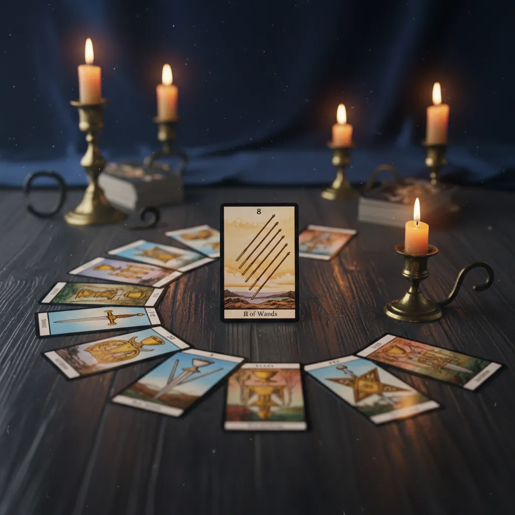 Significado del Ocho de Bastos: Simbología y pausa en el Tarot