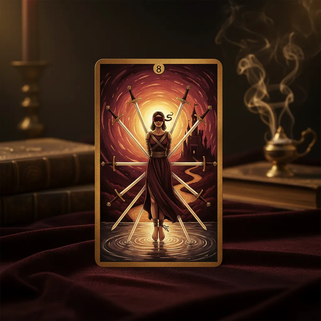 Ocho de Espadas: Significado, interpretación y consejos para superar tus miedos