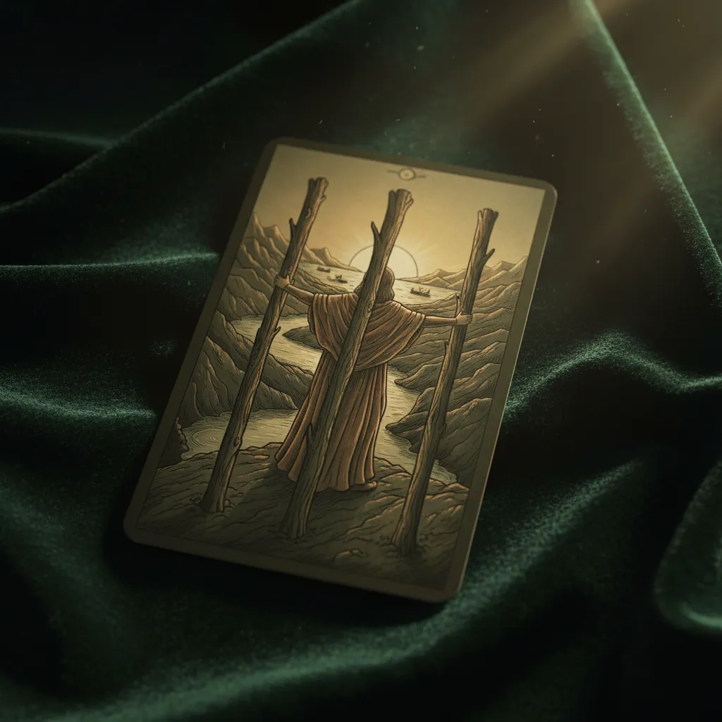 Significado del Tres de Bastos en el Tarot: Progreso y Espera