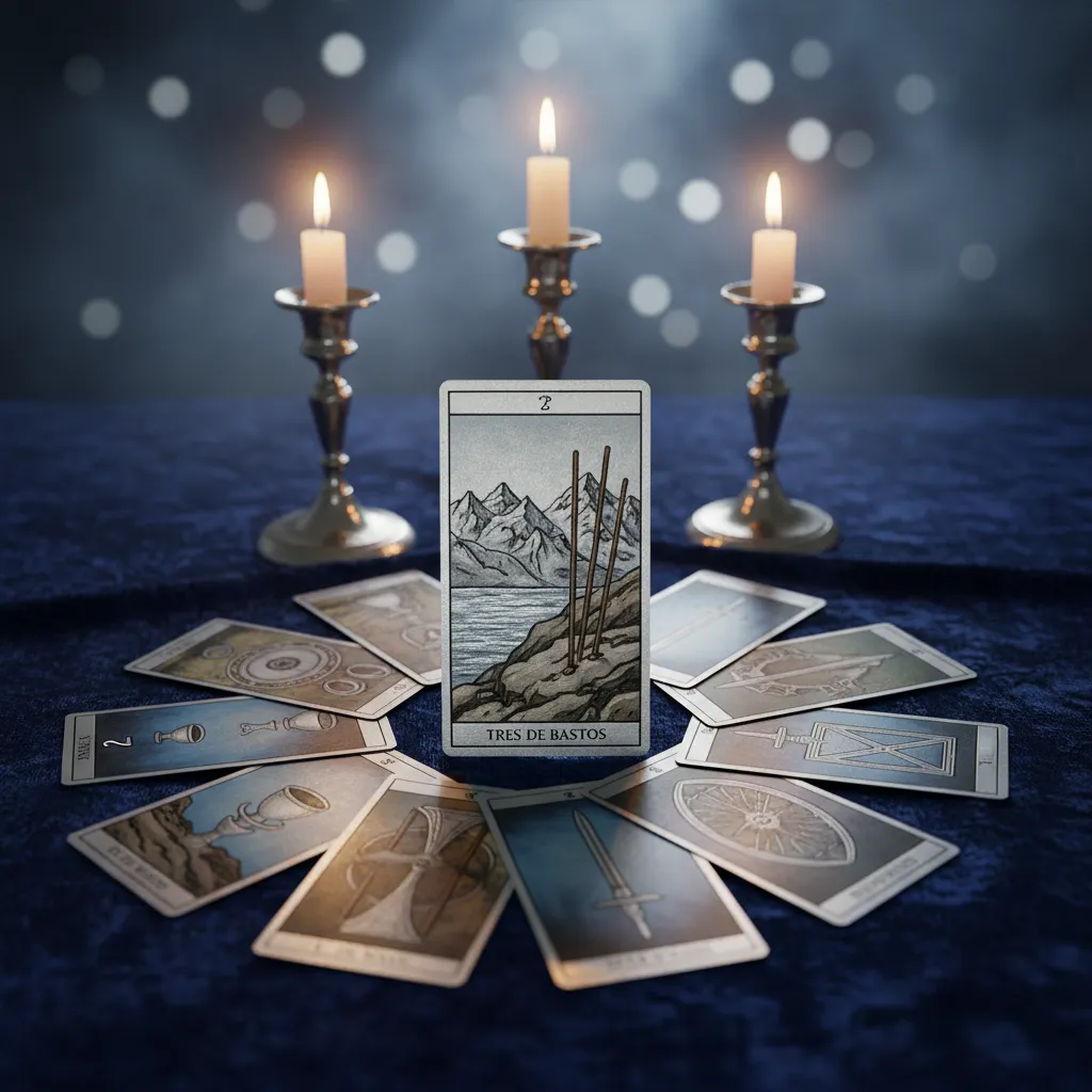 Tres de Bastos: Significado, Simbología e Interpretación en el Tarot